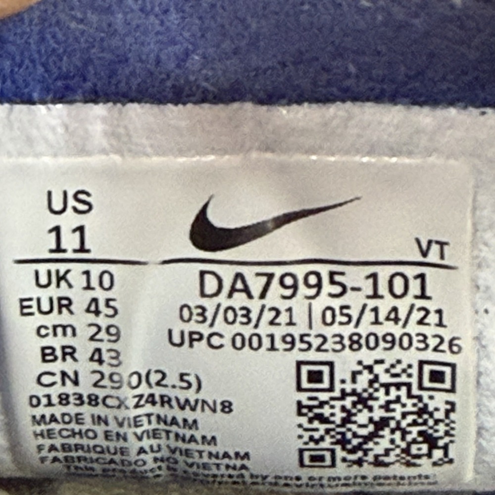 Nike Waffle One Coconut Milk Crimson Royal DA7995-101 Mens Size 11 Running Shoes - Picture 10 of 11